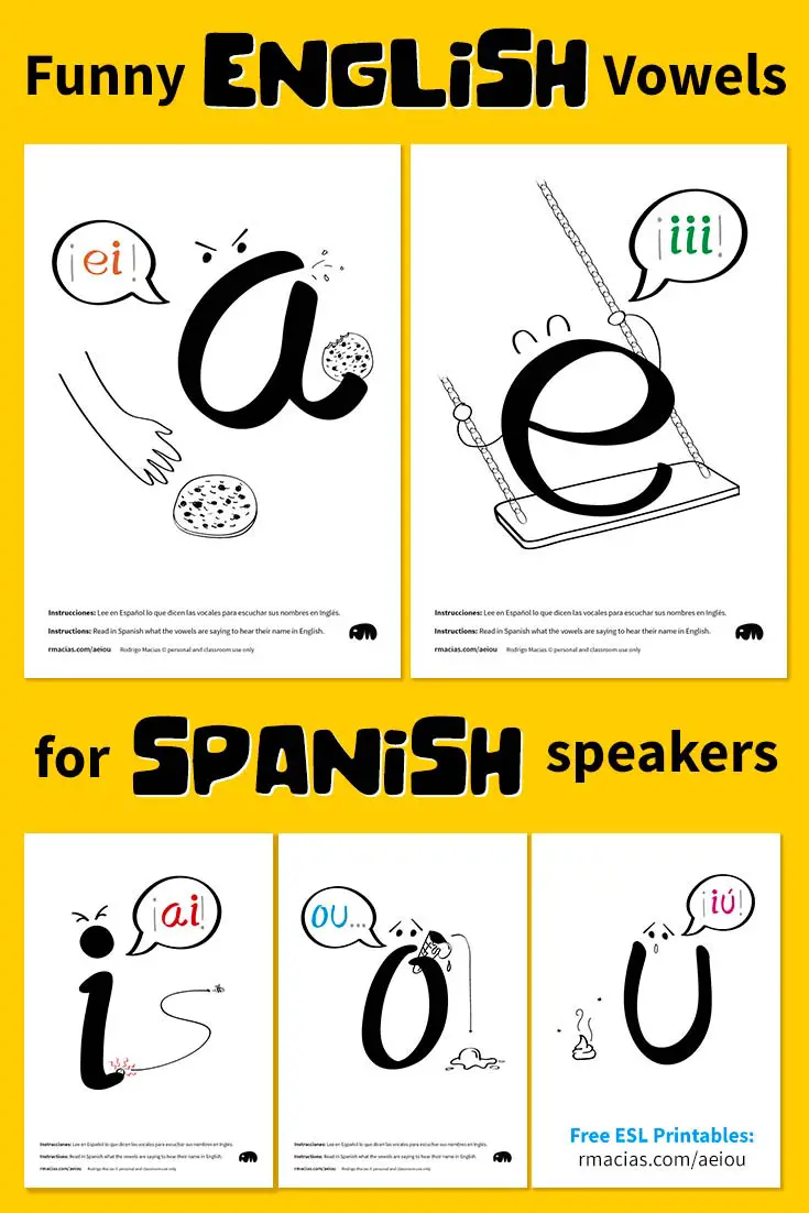 Funny English Vowels For Spanish Speakers Pdf Box Of Ideas